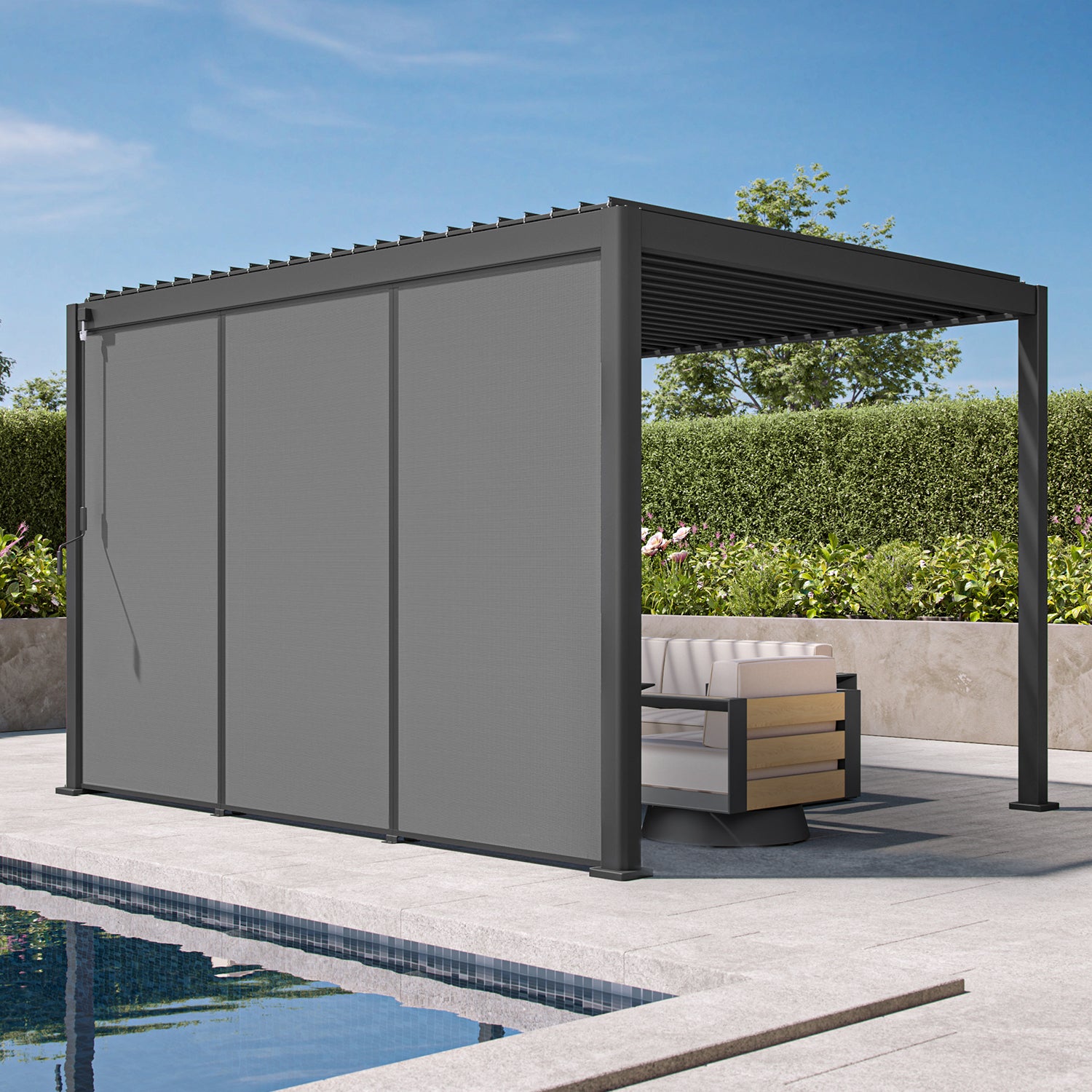 111 Accessory - 1/3 4m Charcoal Deco Wall Screen