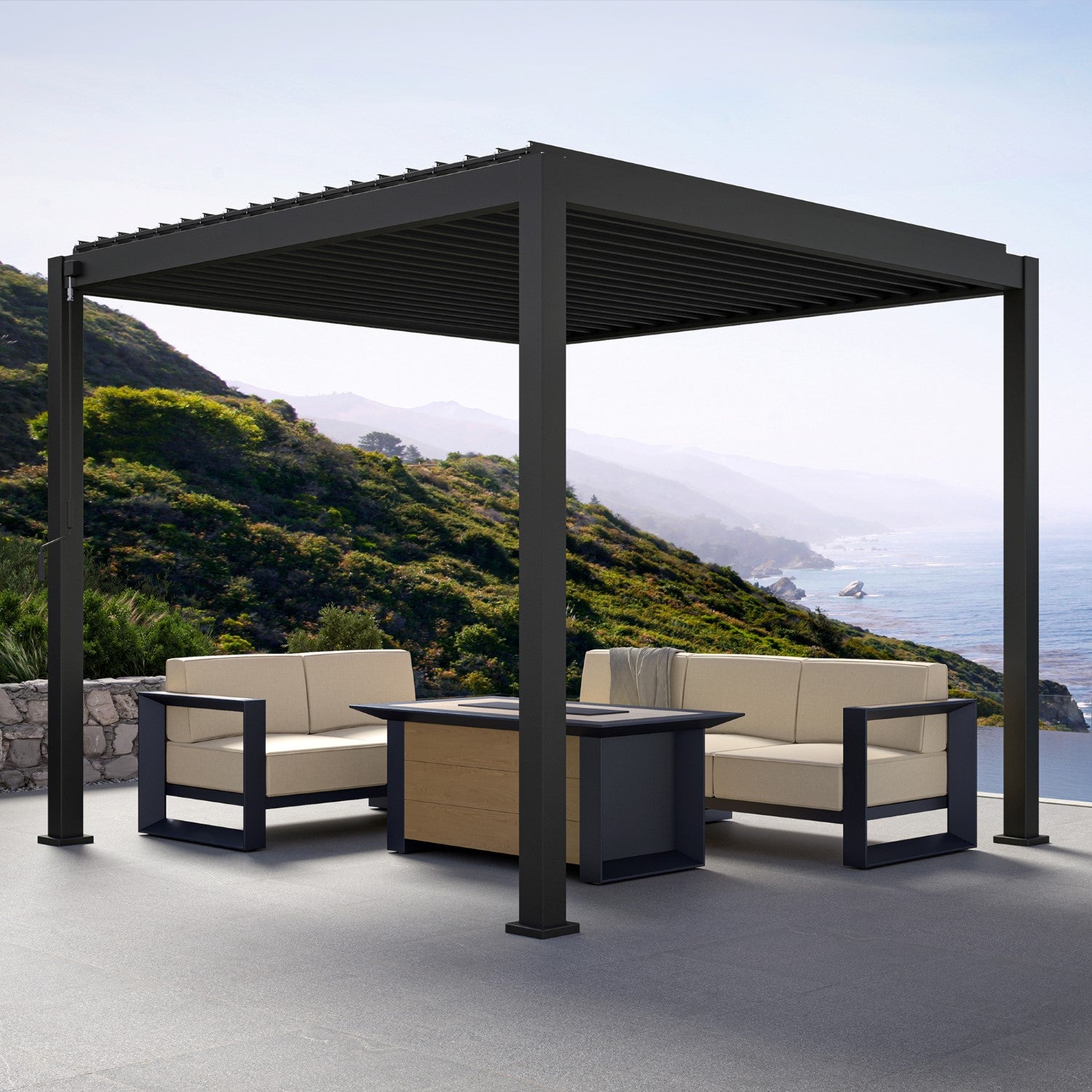 MIRADOR 111DA 3x3m CHARCOAL PERGOLA | LOUVERED ALUMINUM PERGOLA
