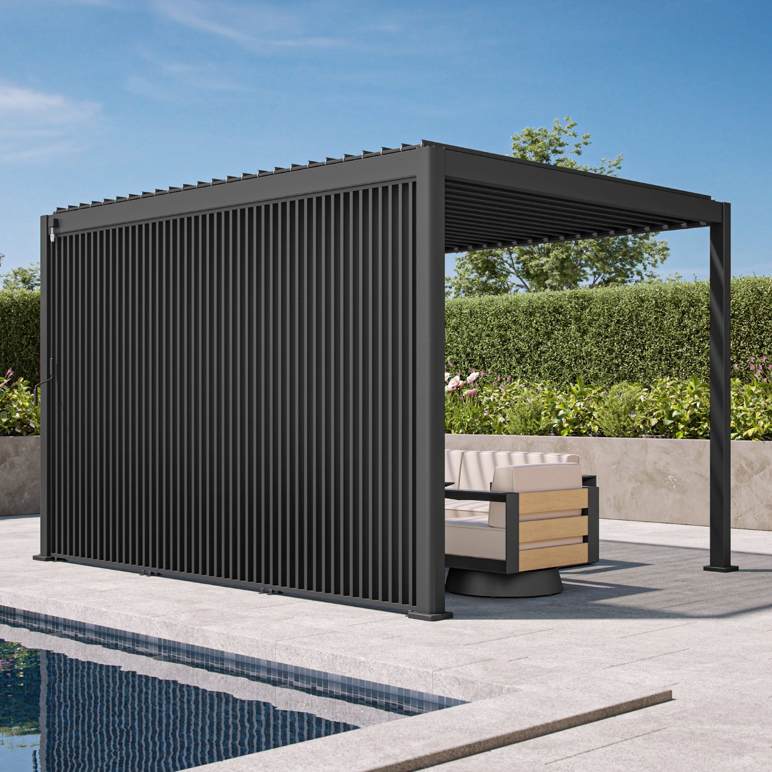 111 Accessory -  1/3 4m Charcoal Skyline Deco Wall