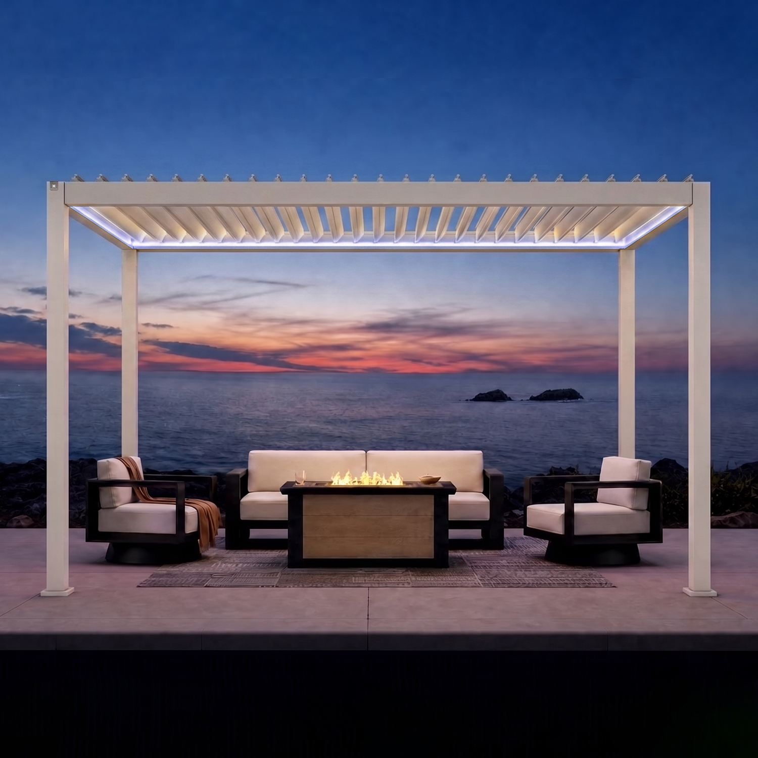 Mirador 111DA 3x4m e-Motion+ Pergola - Latte