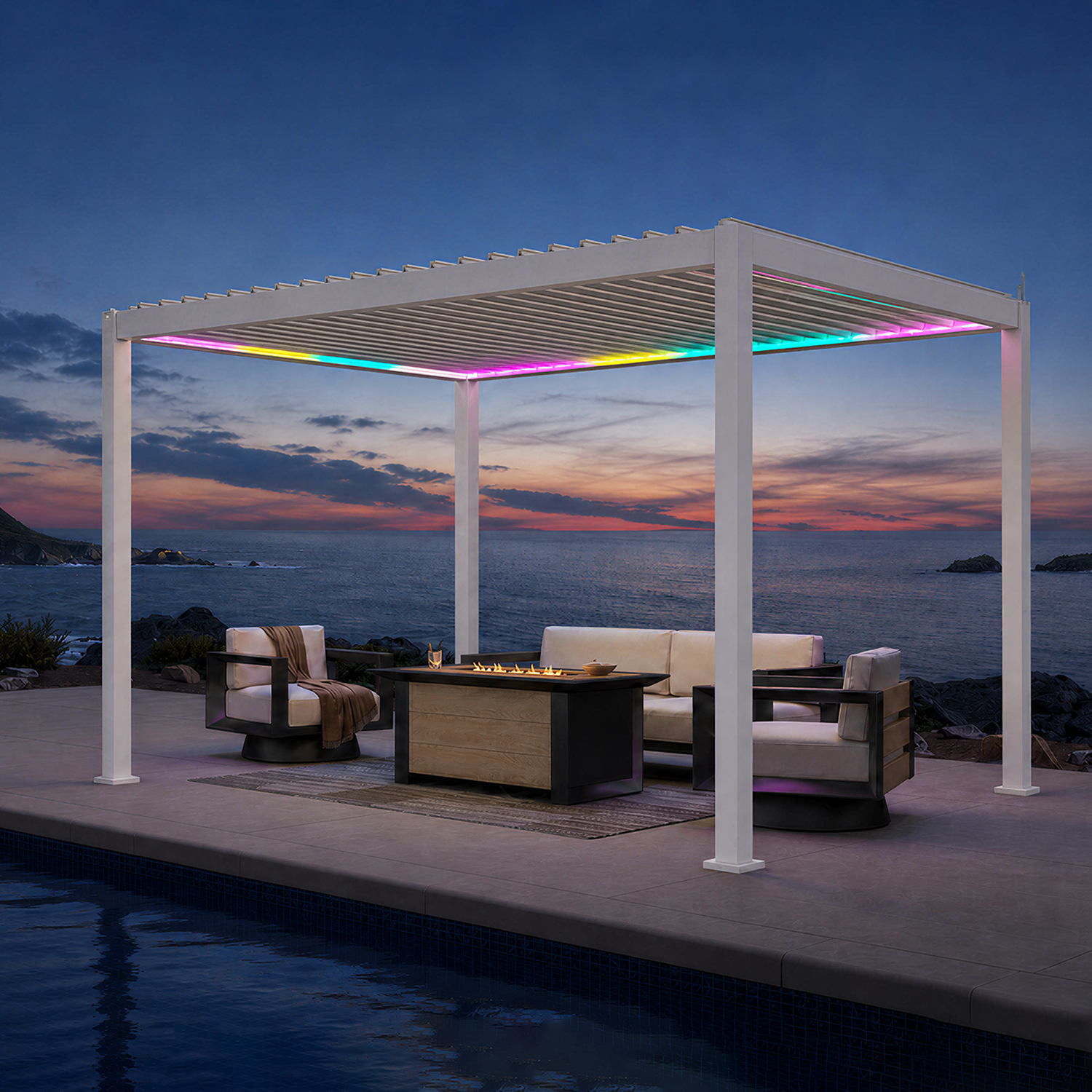 Mirador 111DA 3x4m e-Motion+ Pergola - Latte
