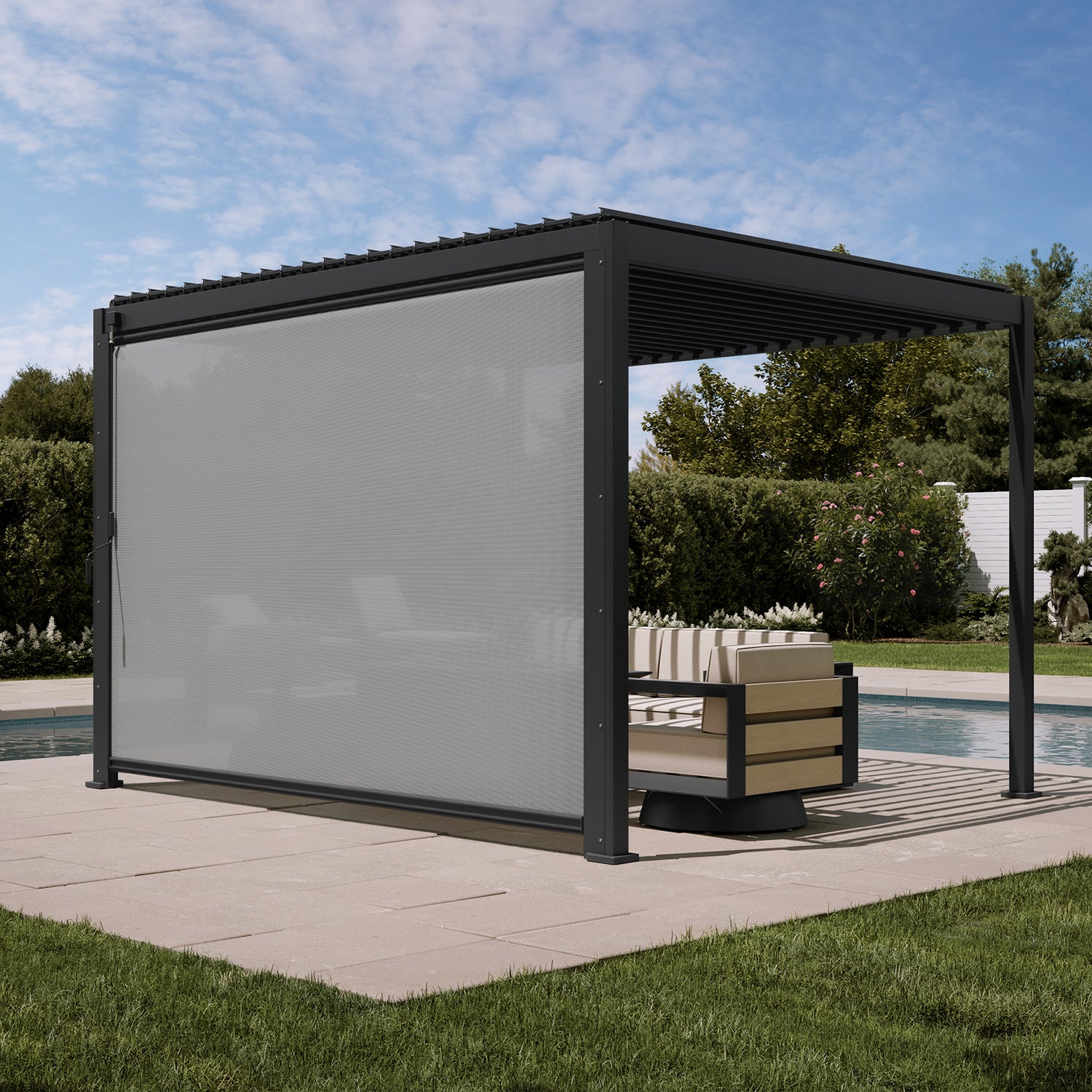 Bundle-Angebot - Mirador 88S 3x3,6m Pergola + 3,6m Seitenrollo