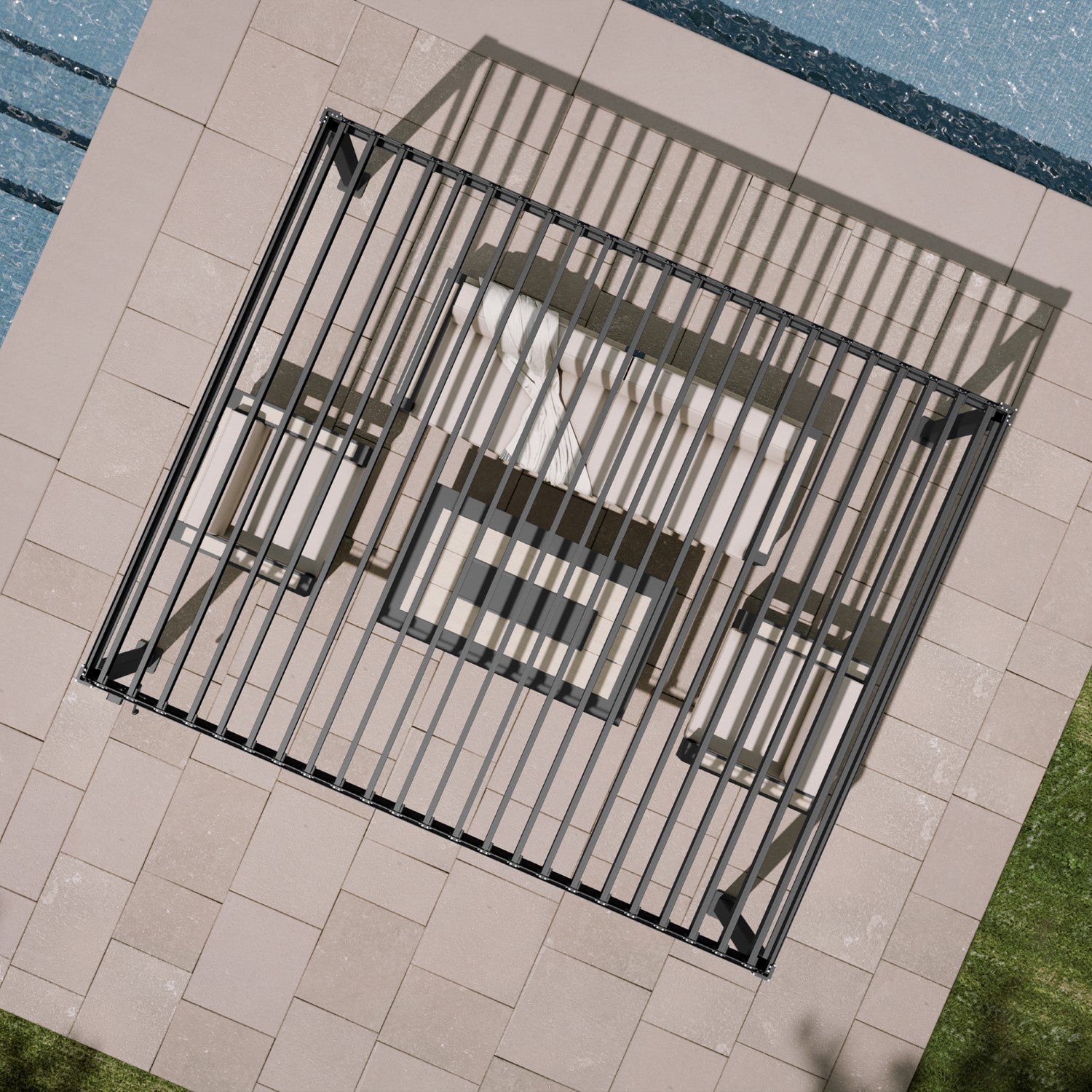 Mirador 88S 3x3.6m Charcoal Pergola