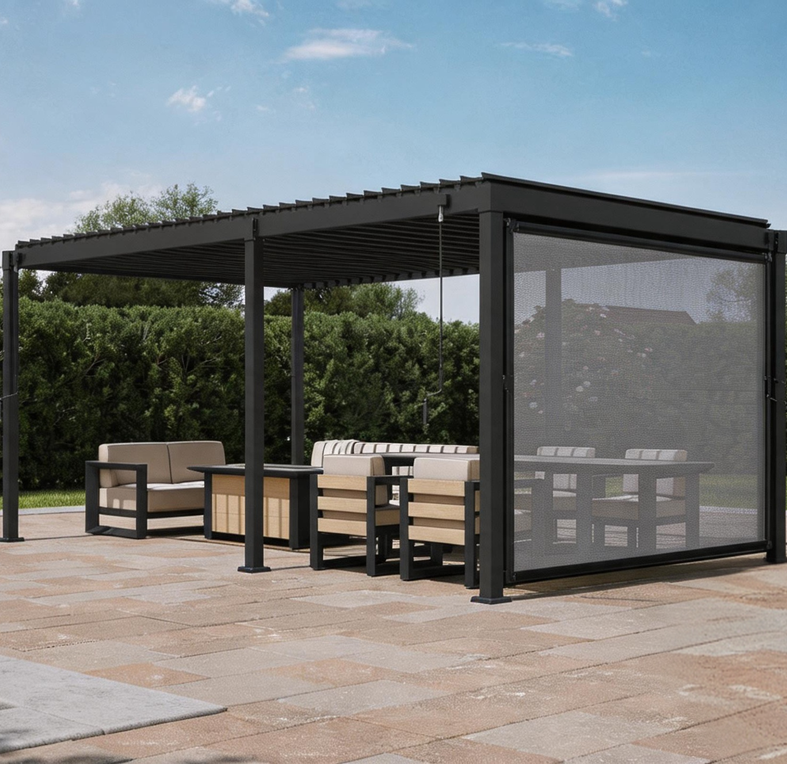 Bundle Set - Mirador 80S 3x5m Pergola + 80S Side Shade Screen 3m